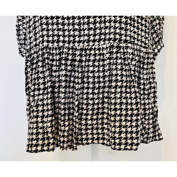 Anthropologie Maeve Size S Sterling Houndstooth Tunic Dress Ballon Sleeve Boho - Picture 7 of 16